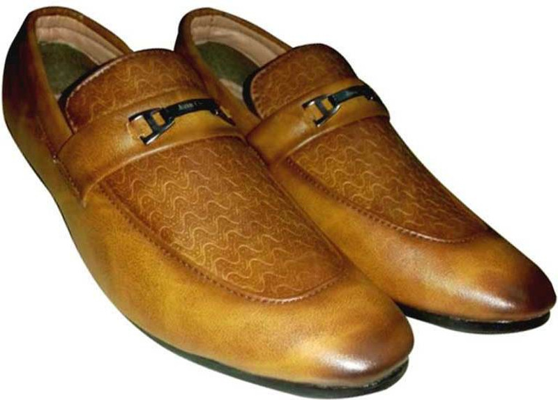jkt Men's Office Causal Loafer Shoes Synthetic Leather with TPR Sole Loafers For Men (Tan) Corporate Casuals For Men(Tan)
