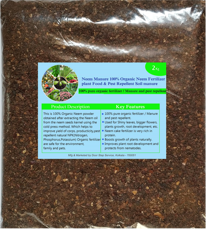 door step service Neem Manure 100% Organic Neem Fertilizer plant Food & Pest Repellent Soil manure 0.9 Kg Soil Manure(2 kg Powder)