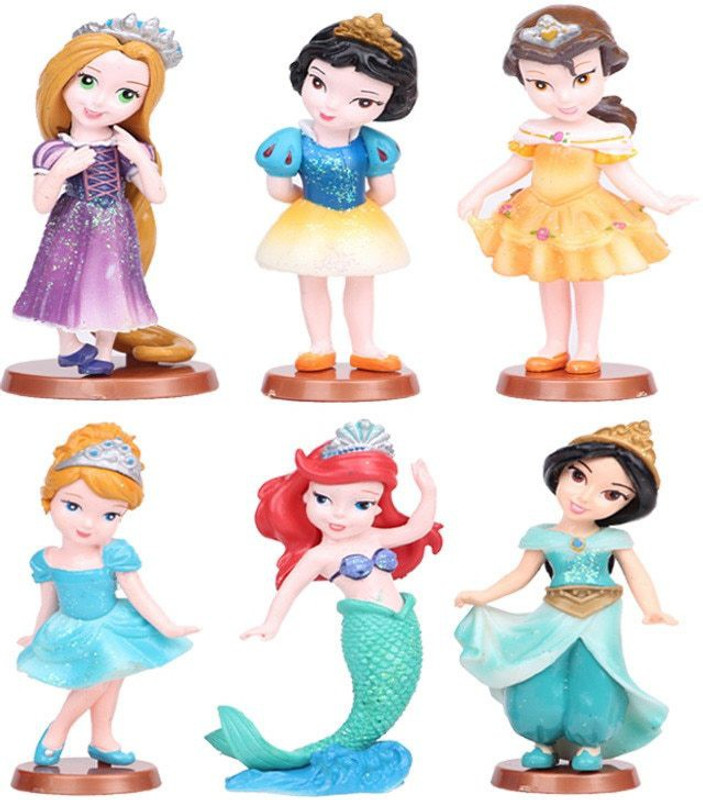 smart anime buy Princess Set Of 6 Pcs. Rapunzel, Belle, Cinderella, Ariel, Snow White, Jasmine Action Figure(Multicolor)