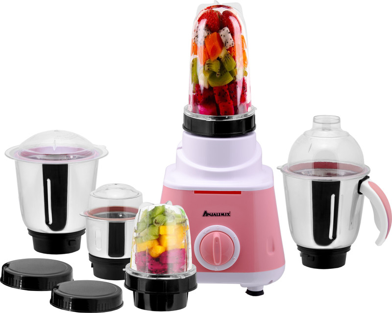 Anjalimix OMG Watts Smoothie Maker cum Mixer Grinder with 5 Jars 600 Juicer Mixer Grinder(Pink, 5 Jars)