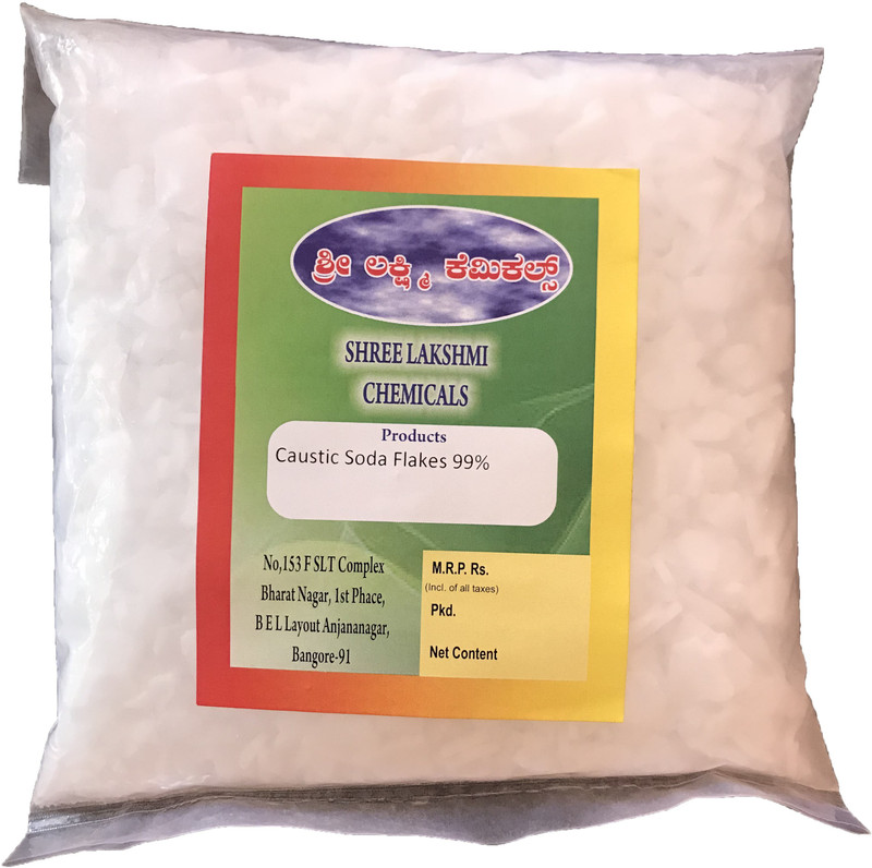 shree lakshmi chemical Caustic Soda Flakes 99% NaOH 2 kg Stain Remover
