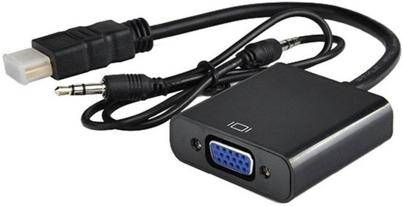 fangtooth  TV-out Cable HDMI To VGA With Audio Converter Adapter Cable(Black, For TV, 0.15 m)