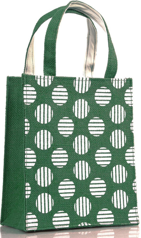 H&B Reusable Shopping Bag | Gift Bag | Tote Bag | Tiffin Bag - Dark green Polka Waterproof Lunch Bag(Dark Green, 10 L)