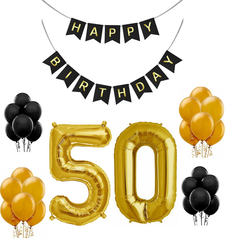 Tiank Innovation Combo For Birthday Party Decoration Black Gold Happy Birthday Bunting Flag Banner Set Of 6 Buy Online In Qatar At Qatar Desertcart Com Productid 140274961