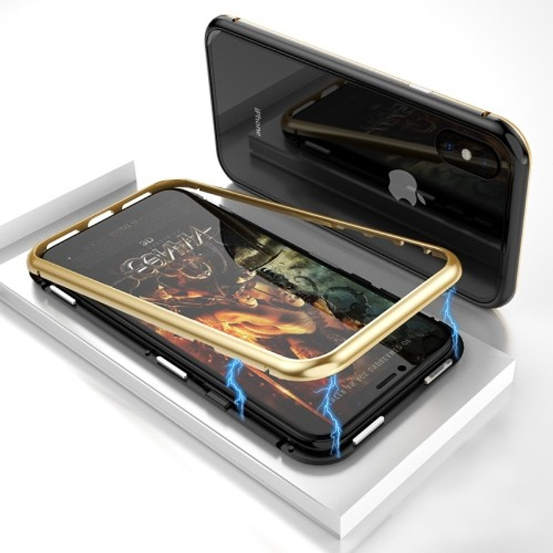 stylewale Back Cover for APPLE IPHONE X 360 DEGREE MAGNETIC CASE(Gold, Dual Protection)