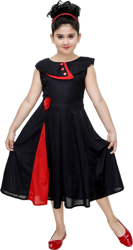 smartbazar Girls Maxi/Full Length Festive/Wedding Dress(Multicolor, Fashion Sleeve)
