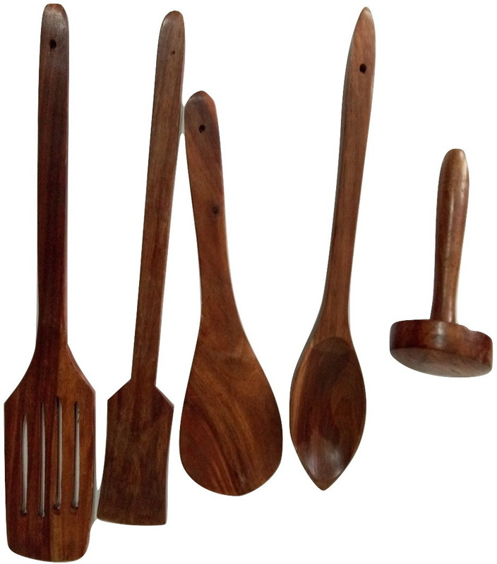 soomersoomer 0001 Wooden Kitchen Tools Brownish Chocolate Kitchen Tool Set(Brownish Chocolate)