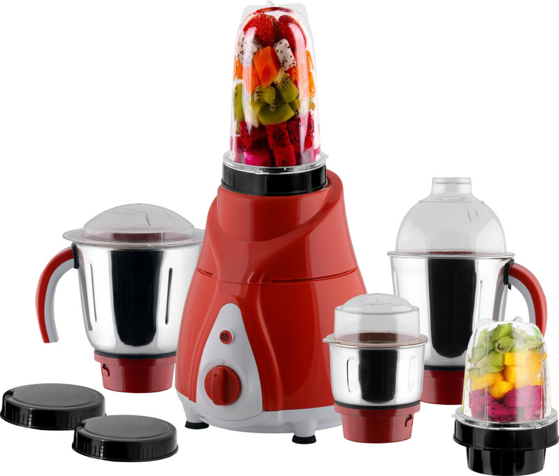 Anjalimix Spectra Smoothie Maker cum Mixer Grinder with 5 Jars 1000 Juicer Mixer Grinder(Red, 5 Jars)