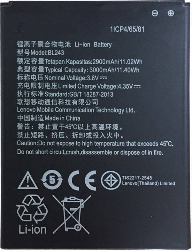 roxana Mobile Battery For LENOVO K3 Note K50-T5 BL243