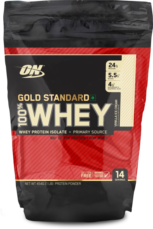 Optimum tion Gold Standard 100% Whey Protein(454 g, Vanilla Ice Cream)