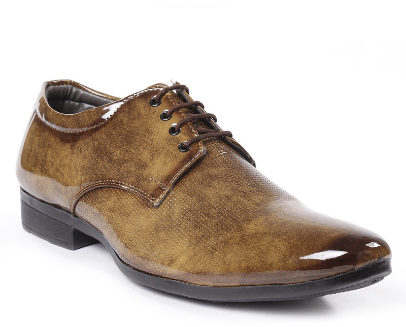 kircom Men's Formal Shoes, Party Wear, Wedding Wear and Office Work Lace Up For Men(Tan)