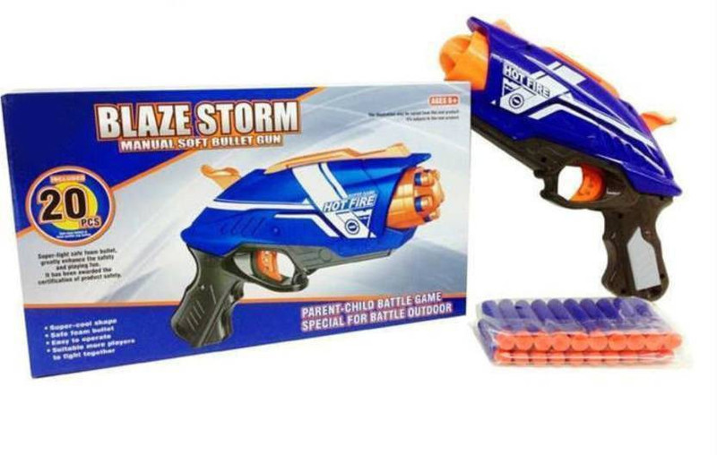 nisansuper Blaze Storm Soft Bullet Gun- Hot fire With 20 Soft Darts (Multicolor (Multicolor)(Multicolor)