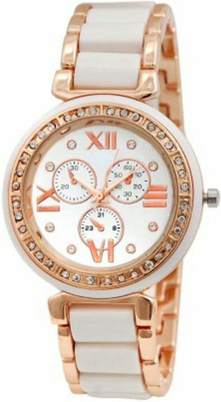 watchstar Analogue White Dial branded stainless steel watch for girls N series Analog Watch  - For Women