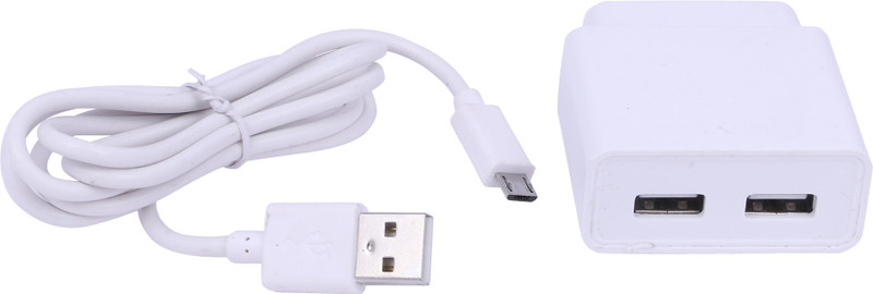 united gold UG-231-Dual USB Charger 2.1 A Multiport Mobile Charger with Detachable Cable(White, Cable Included)