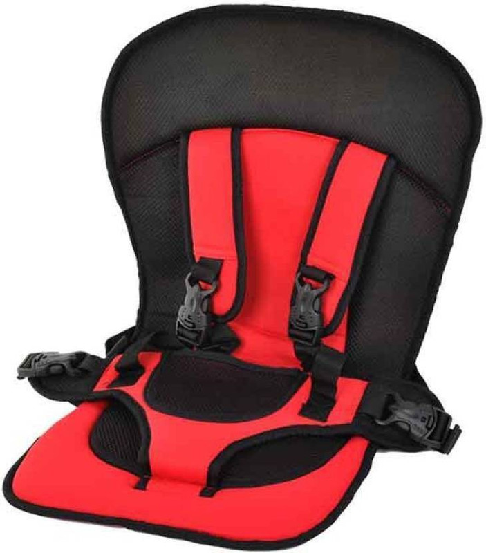 SEASPIRIT Adjustable Baby Car Cushion Seat with Safety Belt Multi-function RED and Forward Facing Car Seat Car baby carrier safety Belt bag and Kids Baby Carrier Comfortable Support with Belt (RED-colour) Strap on Breast Pillow