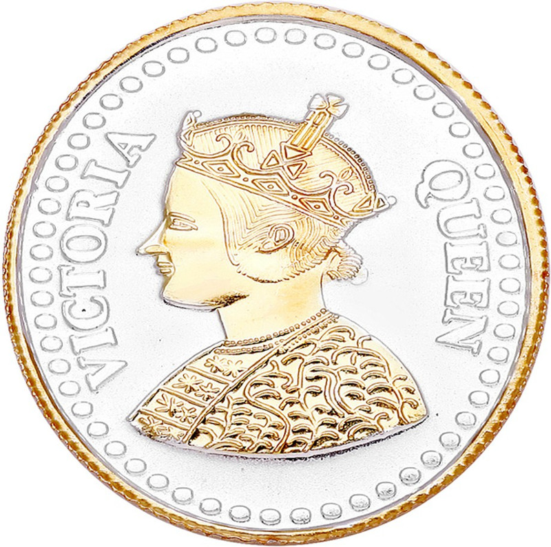 ijuels 999 Purity BIS Hallmarked and Certified Queen Victoria Embossed Gold Plated Round Pure Silver Coin (10 g) Temper Proof Pack of 1 10 grams silver coin S 999 10 g Silver Coin