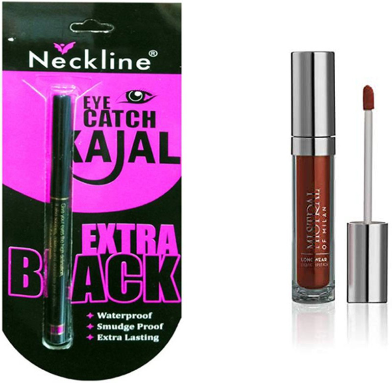 mistral of milan long wear dawn citrus liquid lipstick and nackline kajal (Set of 2)(2 Items in the set)