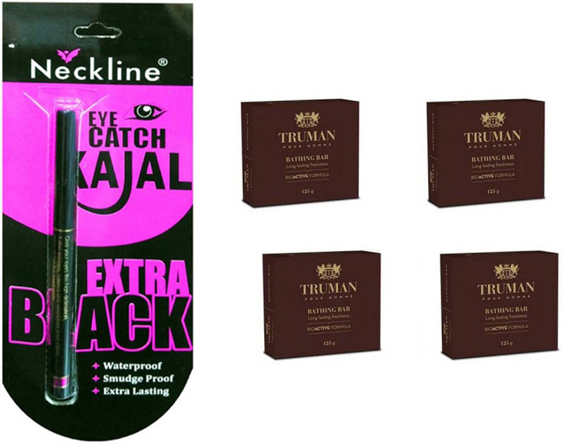 truman Bathing Bar pack 4 with nackline kajal(5 Items in the set)