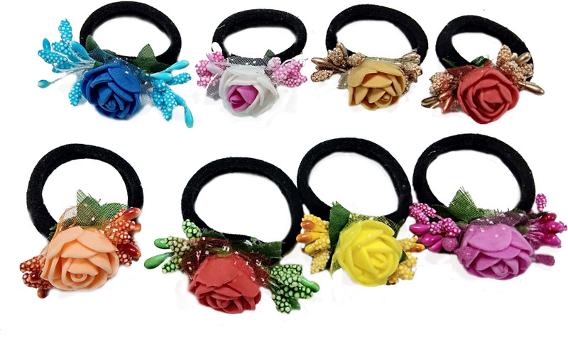 facet world hair rubber 08 Rubber Band, Hair Claw, Bun Clip, Hair Accessory Set, Hair Pin, Back Pin(Multicolor)