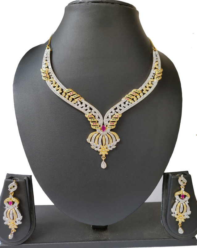 sj sales Brass Jewel Set(Gold, Platinum)