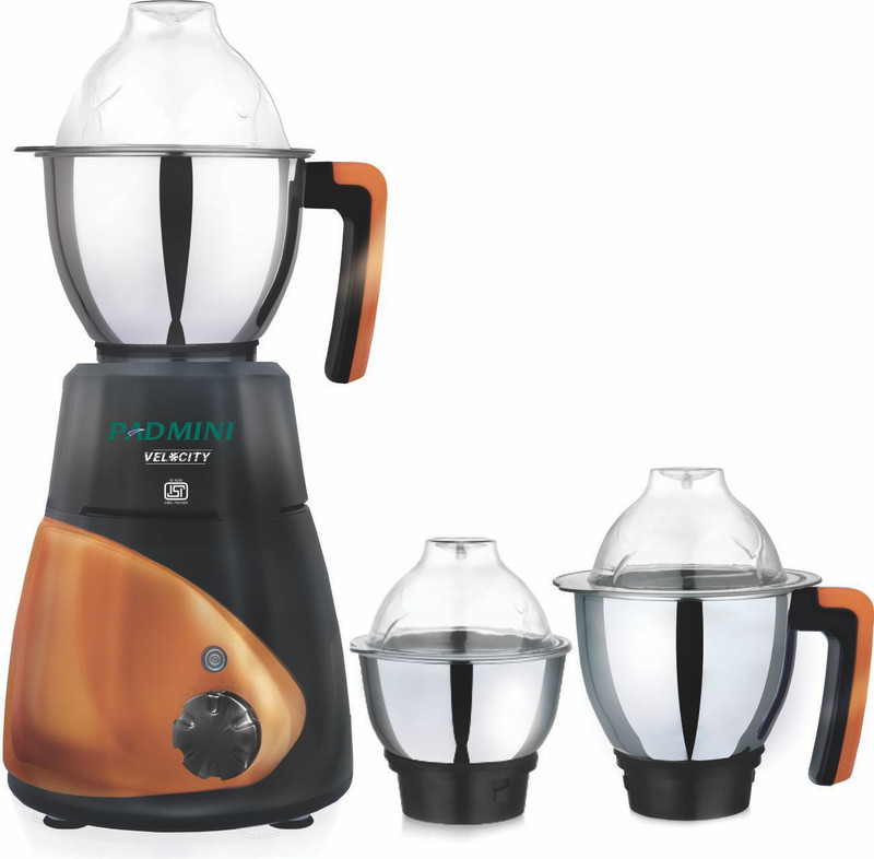 PADMINI VLCTY VELOCITY MATT 750 Mixer Grinder(BLACK MATT, 3 Jars)