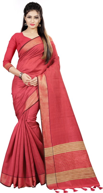 Kalaa Varsha Self Design, Woven Banarasi Pure Silk Saree(Pink)