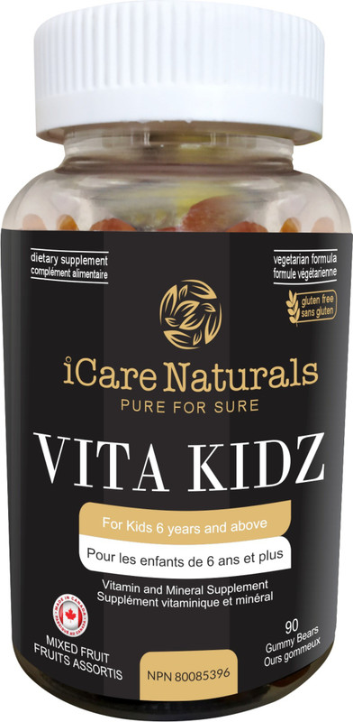 icare naturals Vita Kidz multivitamin Gummy for kids - IMPORTED FROM CANADA(90 GUMMY BEARS)(90 No)
