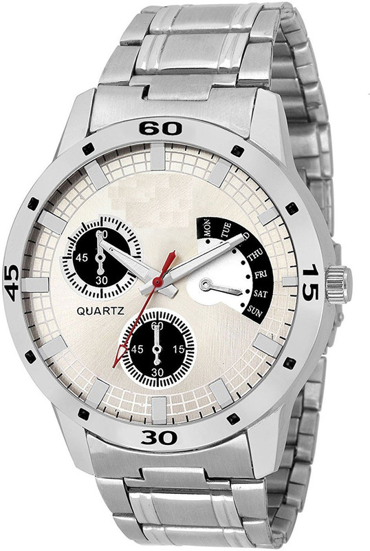 wulf1991 EGM-103 Silver and white Casual watch Analog Watch  - For Men