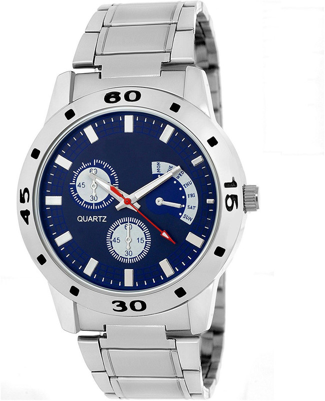 wulf1991 EGM-104 Silver and Blue Casual watch Analog Watch  - For Men & Women