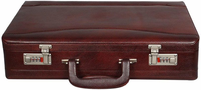 C Comfort Genuine Leather Expandable Office Bag Small Briefcase - For Men & Women(Brown)