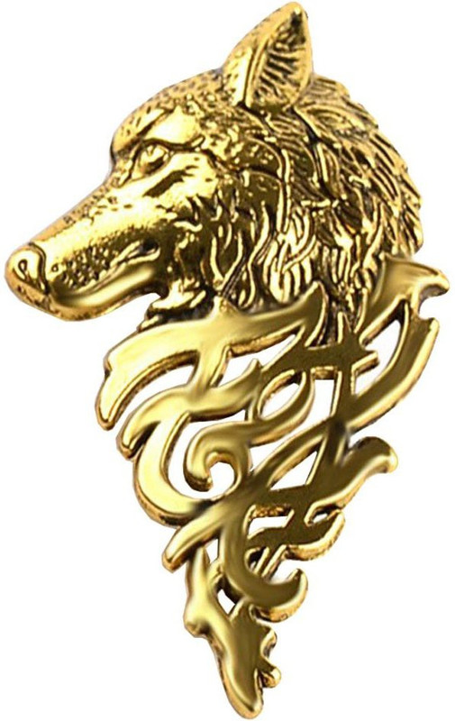krfat trendz Charming Men Wolf Badge Brooch Lapel Pin Shirt Jewelry Gift Nice Gift Brooch(Gold)