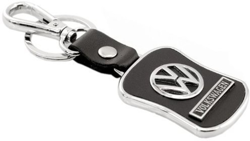 eshop24x7 VOLKSWAGEN VW leather imported key ring chrome car logo Key Chain