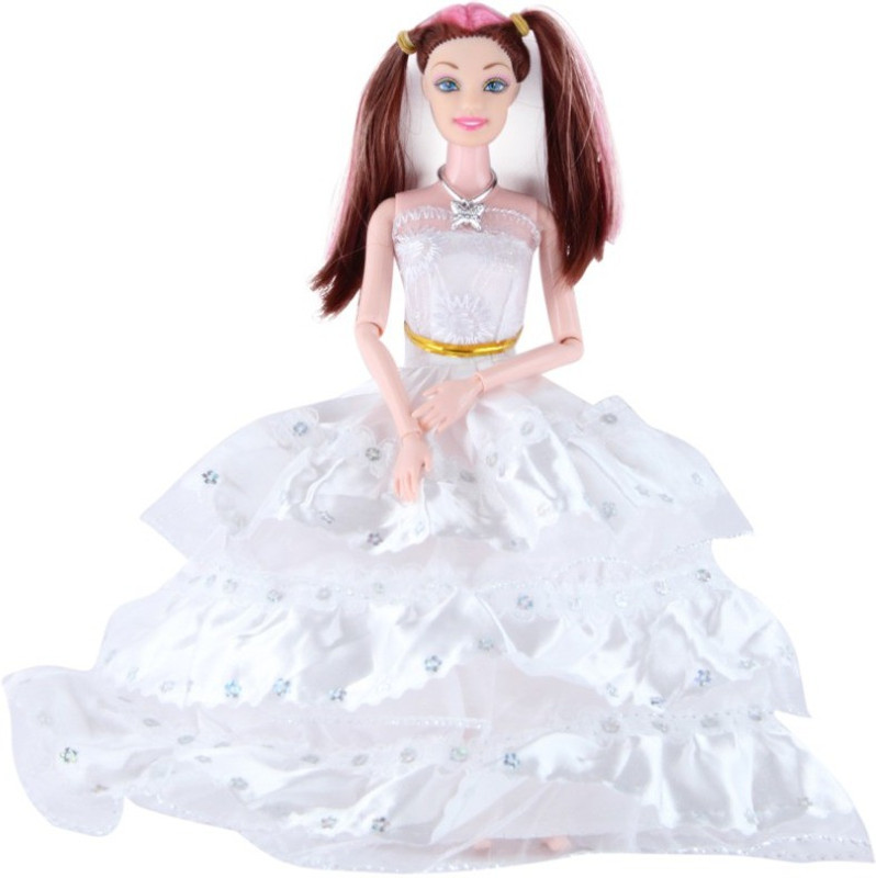 fitcharge Big barbie doll with trendy dress (multicolour)(White)