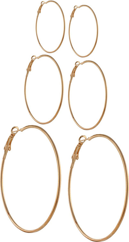 Buy Iqra Hoop Big Size Medium Size Small Size Combo Hoop Earring Gold Big Bali Plated Western Design Daily Wear Party Wear Brass 7.5cm 6.5cm 5.cm combo of 3 golden
