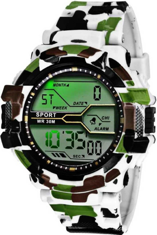 highpride HPR04 ARMY Camouflage Alarm & Date Chronograph Water Resistance WR 30M Stainless Steel Digital Men Casual & Sports Watch -For Men Digital Watch  - For Men
