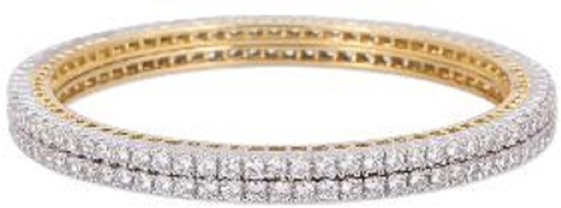 the fab Brass Diamond Gold-plated Bangle(Pack of 2)