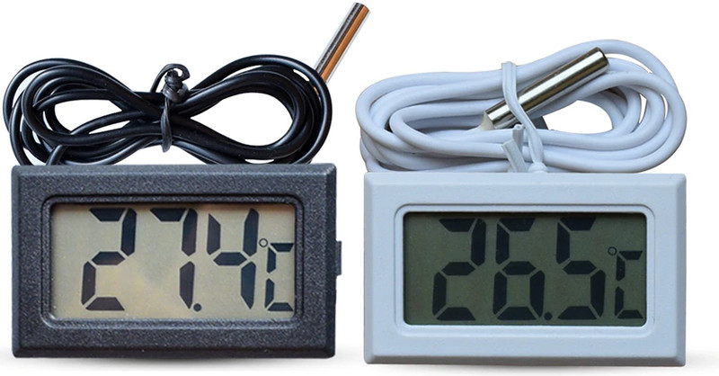 geekcreit LCD Display Digital thermometer with probe/electronic thermometer/sensor/bathtub/thermometer refresh in 2 seconds(Black, White)