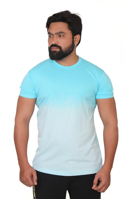 pariferry Tie & Dye Men Round Neck Blue T-Shirt