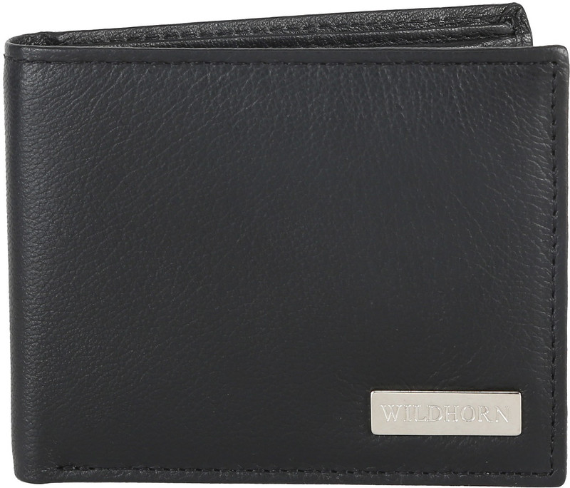 WildHorn Men Casual, Formal Black Genuine Leather Wallet(7 Card Slots)