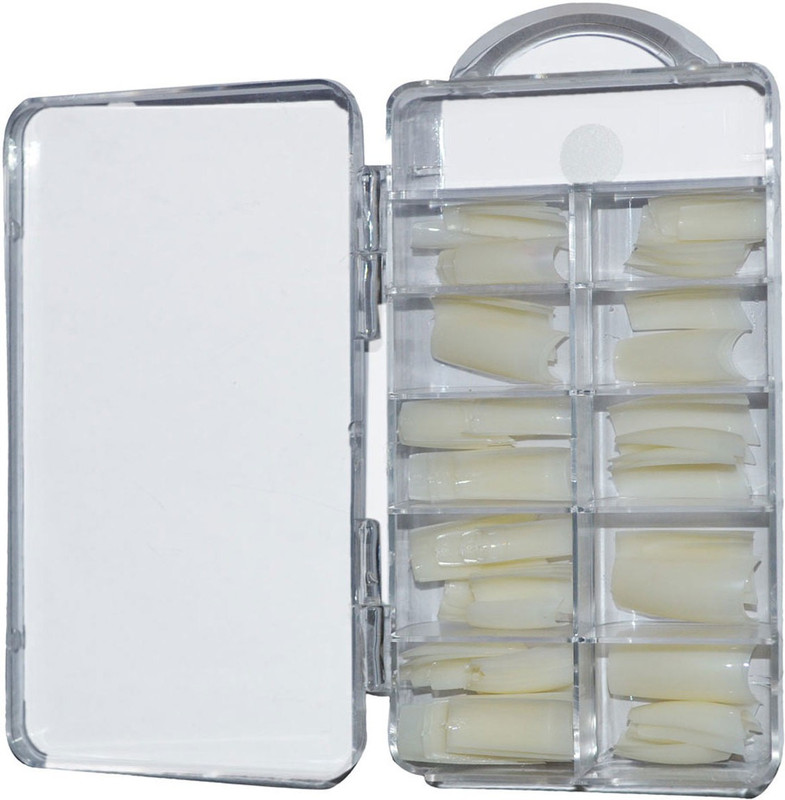opoola 100 French Nails of 10 different size ( Glue on Nails ) off white(Pack of 1000)