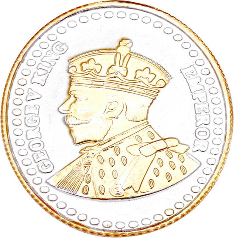 ijuels 999 Purity BIS Hallmarked and Certified King (Emperor) Embossed Gold Plated Round Pure Silver Coin (10 g) Temper Proof Pack of 1 10 grams silver coin S 999 10 g Silver Coin