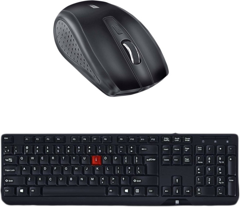 IBALL Multimedia Keyboard-T 9-Wireless Mouseh-FREEGO G18 _ Black_Grey Combo Set