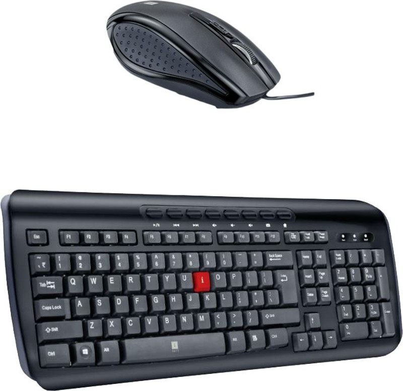 IBALL Multimedia Keyboard-MM2-Wireless Mouseh-STYLE 32_ Black Combo Set