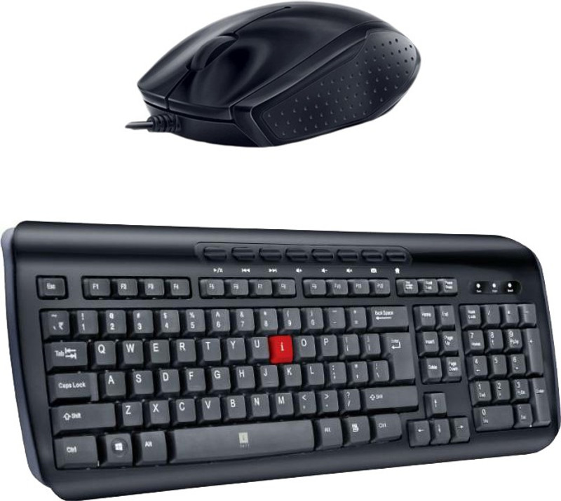 IBALL Multimedia Keyboard-MM2-Wireless Mouseh-STYLE 09_ Black Combo Set