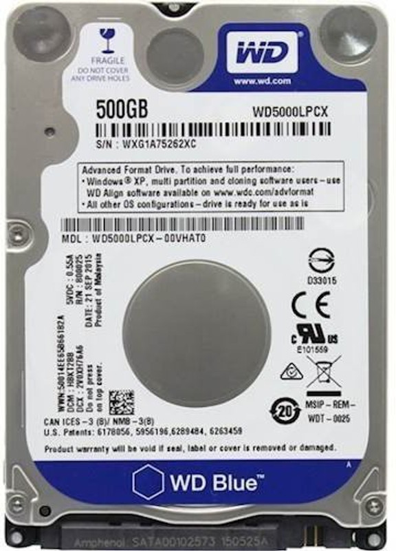 WD Blue 500 GB Laptop Internal Hard Disk Drive (WD5000LPCX) WD Blue 500 GB Laptop Internal Hard Disk Drive (WD5000LPCX)