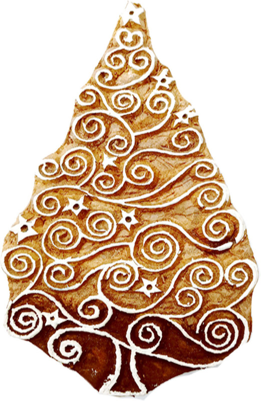 fancy handicraft 4.5 * 2.5 Inch (Approx) Wooden Printing Stamp Block Hand-Carved for Saree Border Making Pottery Crafts Mehandi Printing (FBS41) Printing Blocks(Pack of 1)