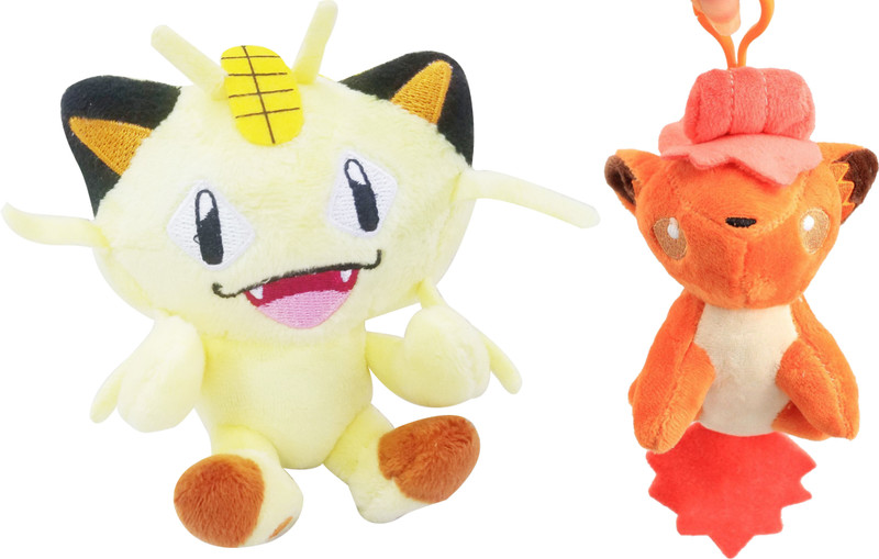 smart anime buy Vulpix And Meowth Set Of 2 Pcs. Pokemon GO Pokeball 12-15 Cms. Soft toy Plush Stuffed Toy  - 15 cm(Multicolor)