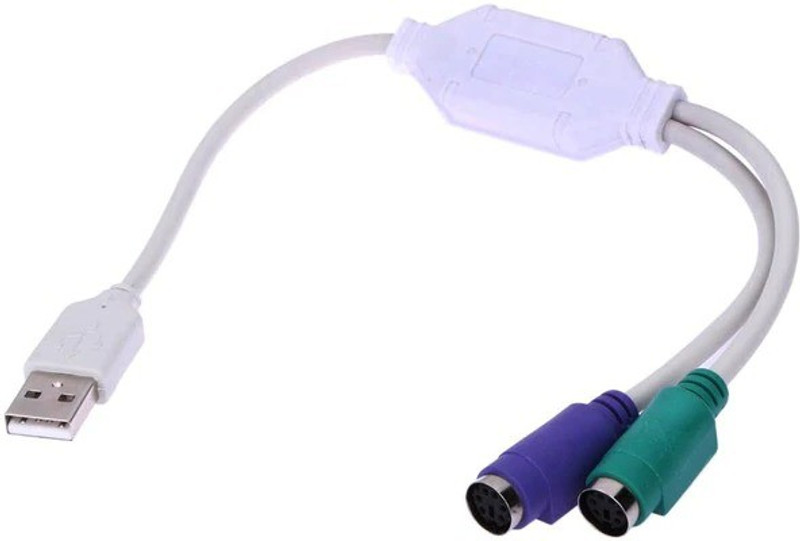 mnenterprises USB To PS2 Cable Converter USB Adapter(White)
