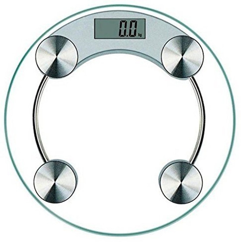 Ziork Personal Weight Machine 8mm Thick Round Transparent Glass Weighing Scale (White) Weighing Scale(White)