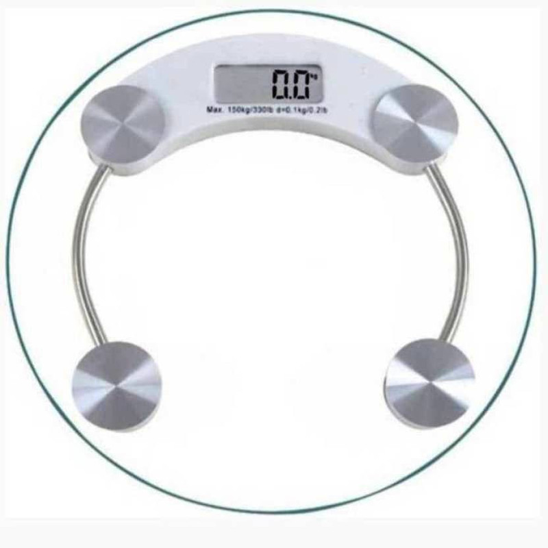 Qoibito Personal Weight Machine Digital Thick Round Transparent Glass Digital Weighing Scale(White)